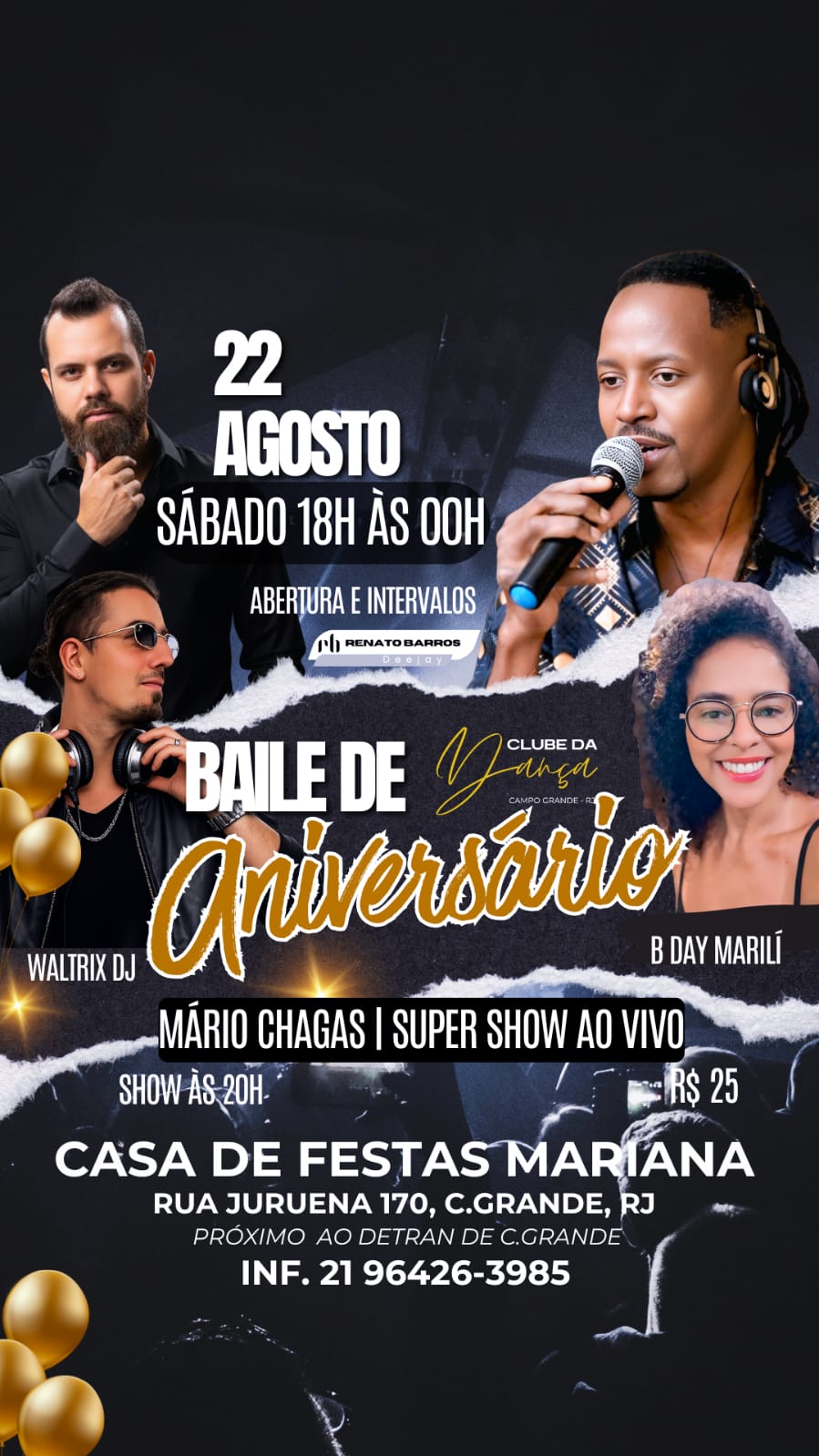 Flyer do evento Baile de Aniversário