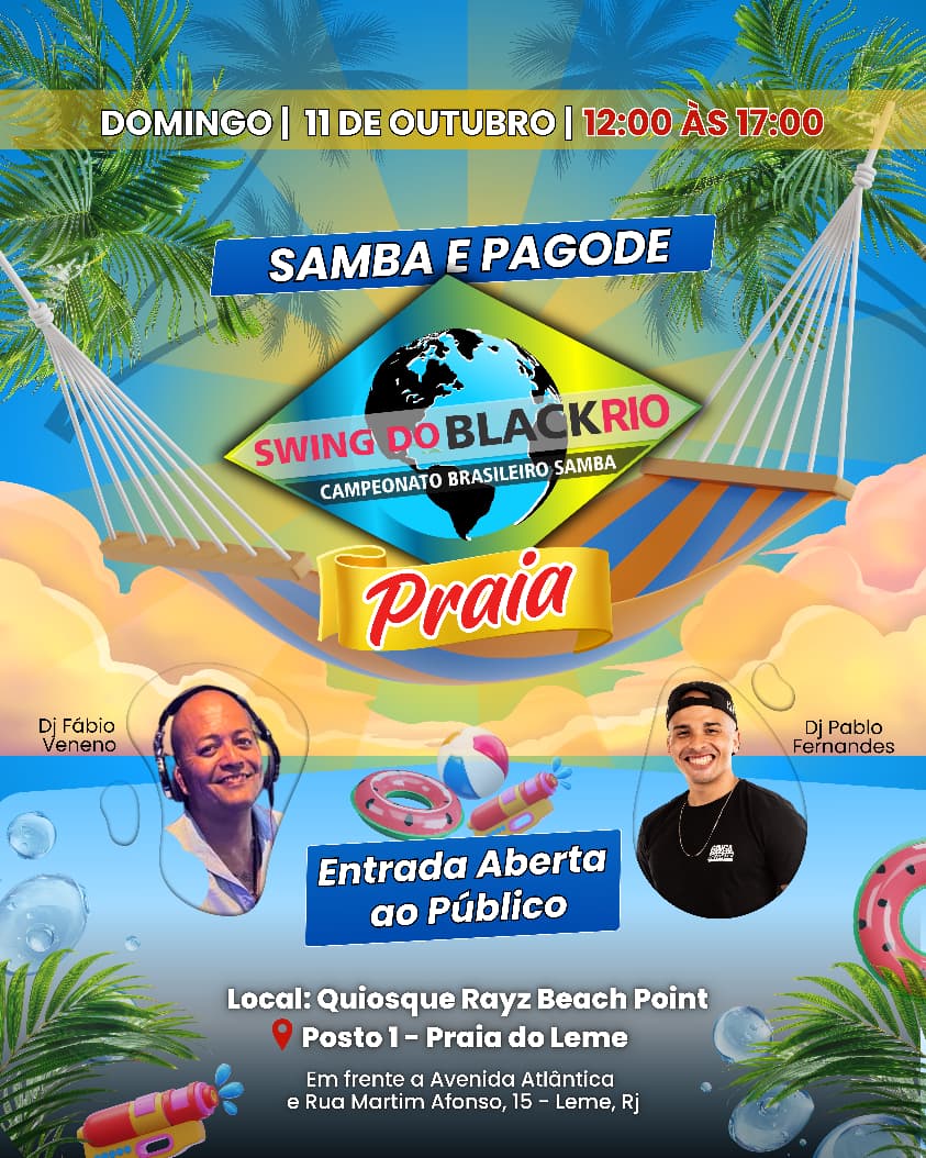 Flyer do evento SWING DO BLACKRIO Praia
