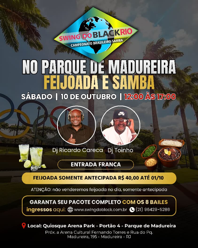 Flyer do evento Swing do Blackrio - Feijoada e Samba
