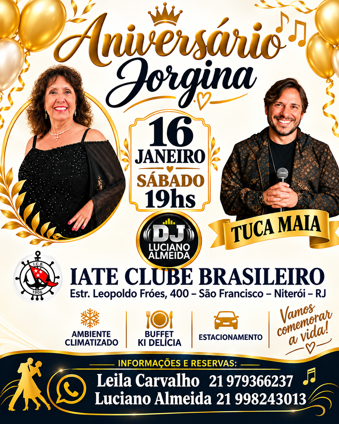 Flyer do evento Aniversário Jorgina, Sábado, 16 jan • 19h