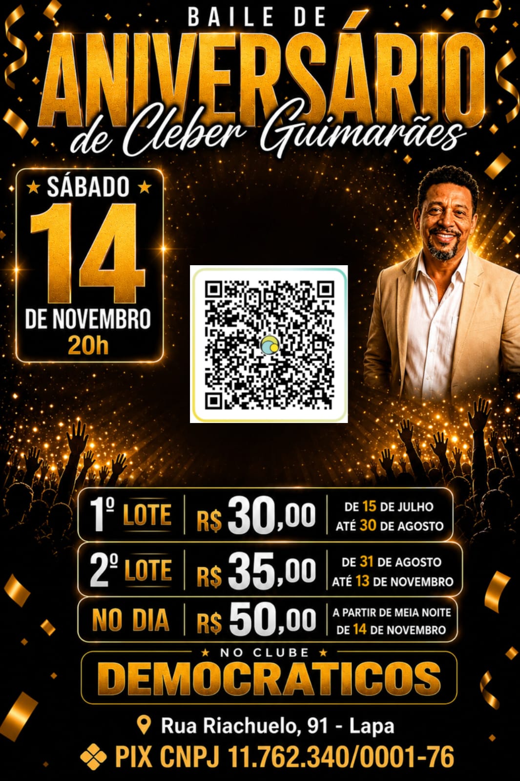 Flyer do evento Baile de Aniversário de Cleber Guimarães