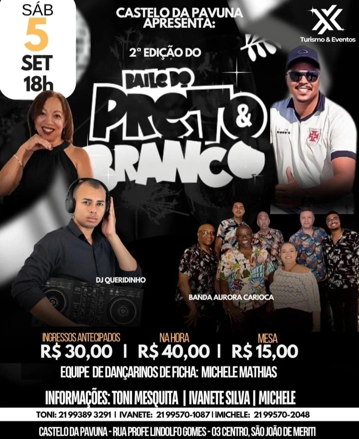 Flyer do evento 2ª Edição do Baile do Preto & Branco