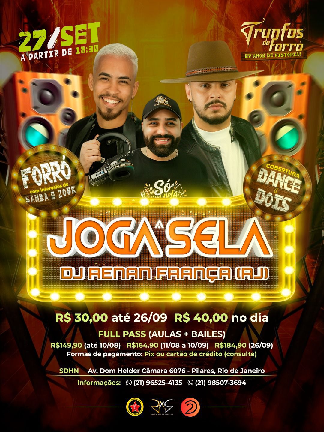 Flyer do evento Trunfos do Forró Joga Sela