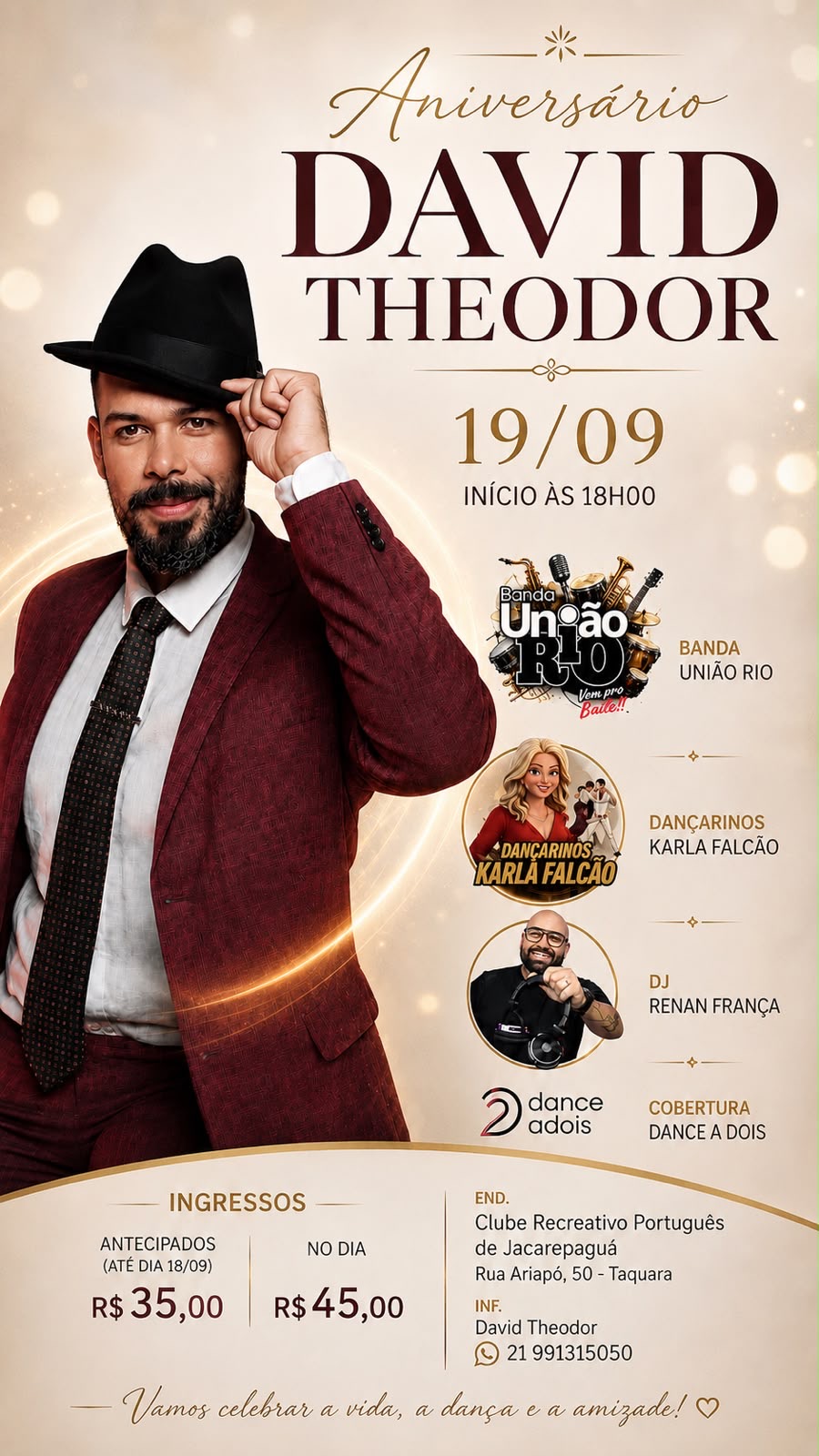 Flyer do evento Aniversário David Theodor
