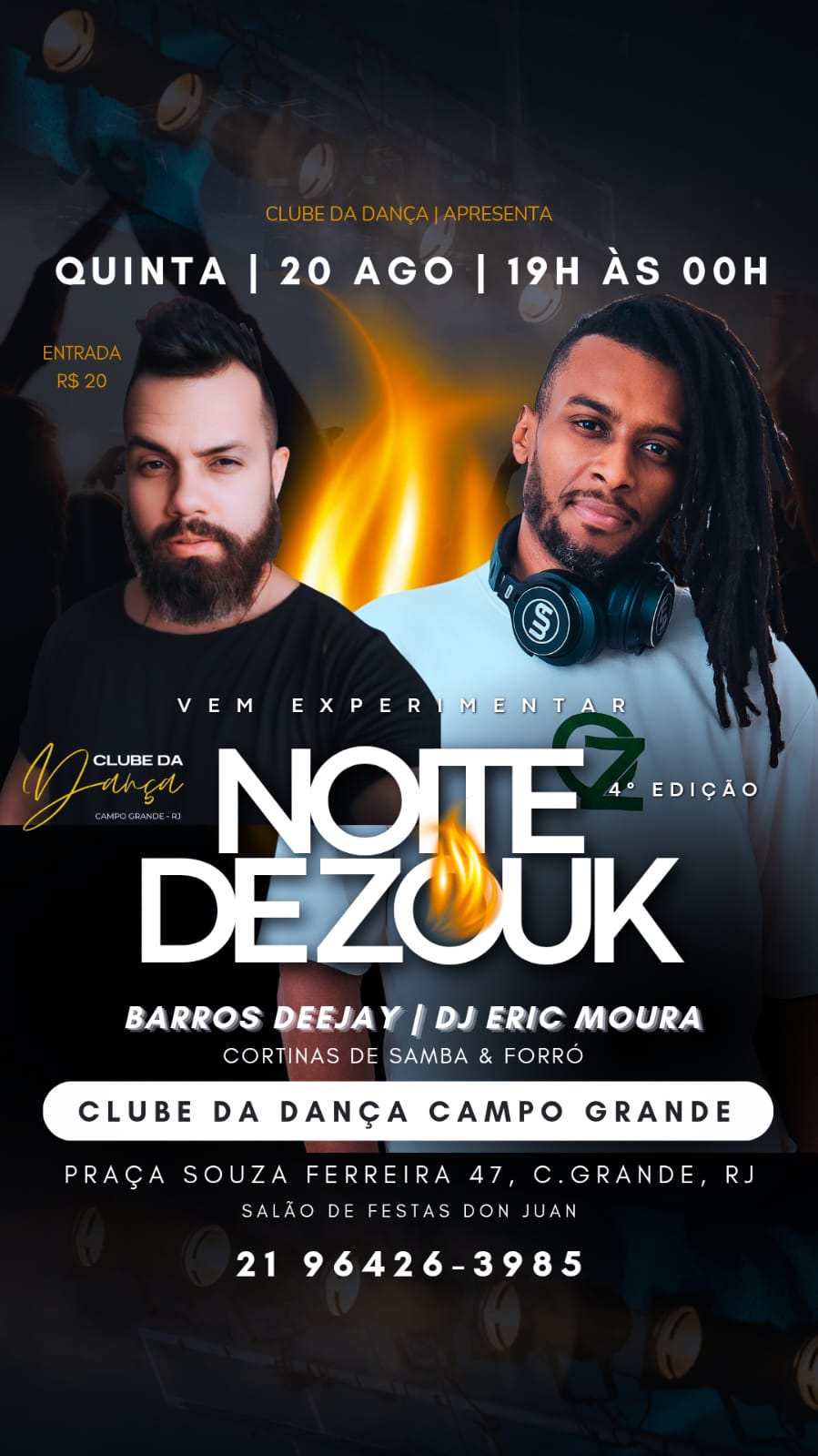 Flyer do evento NOITE DE ZOUK 4ª EDIÇÃO