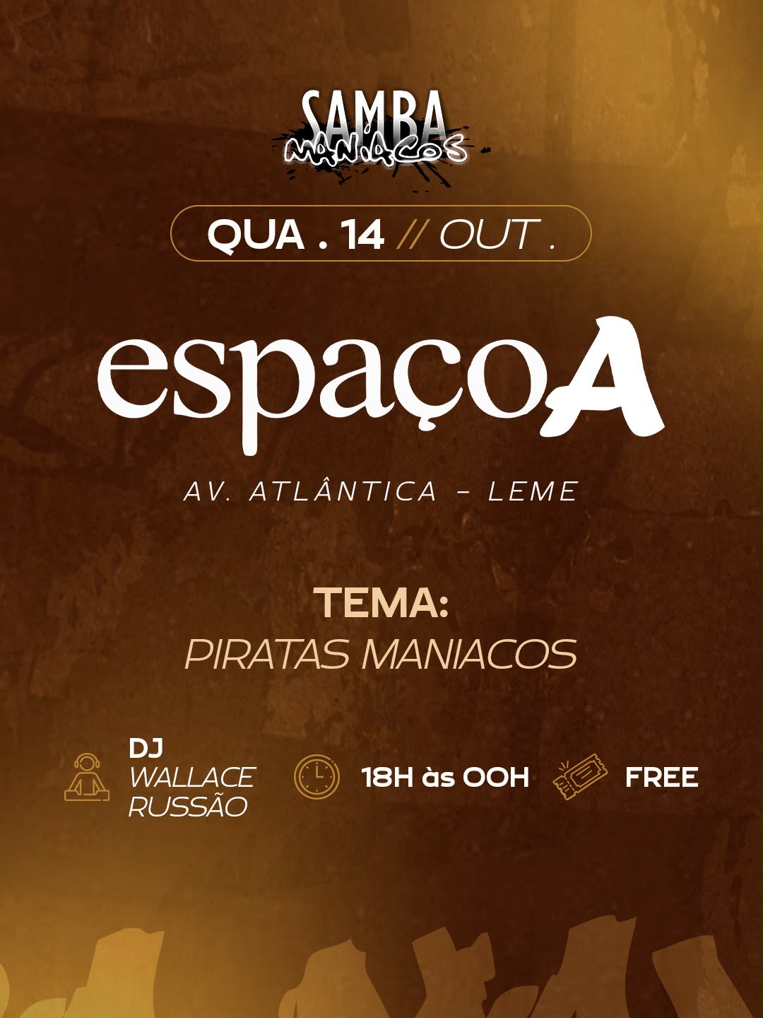 Flyer do evento SAMBA MANIACOS