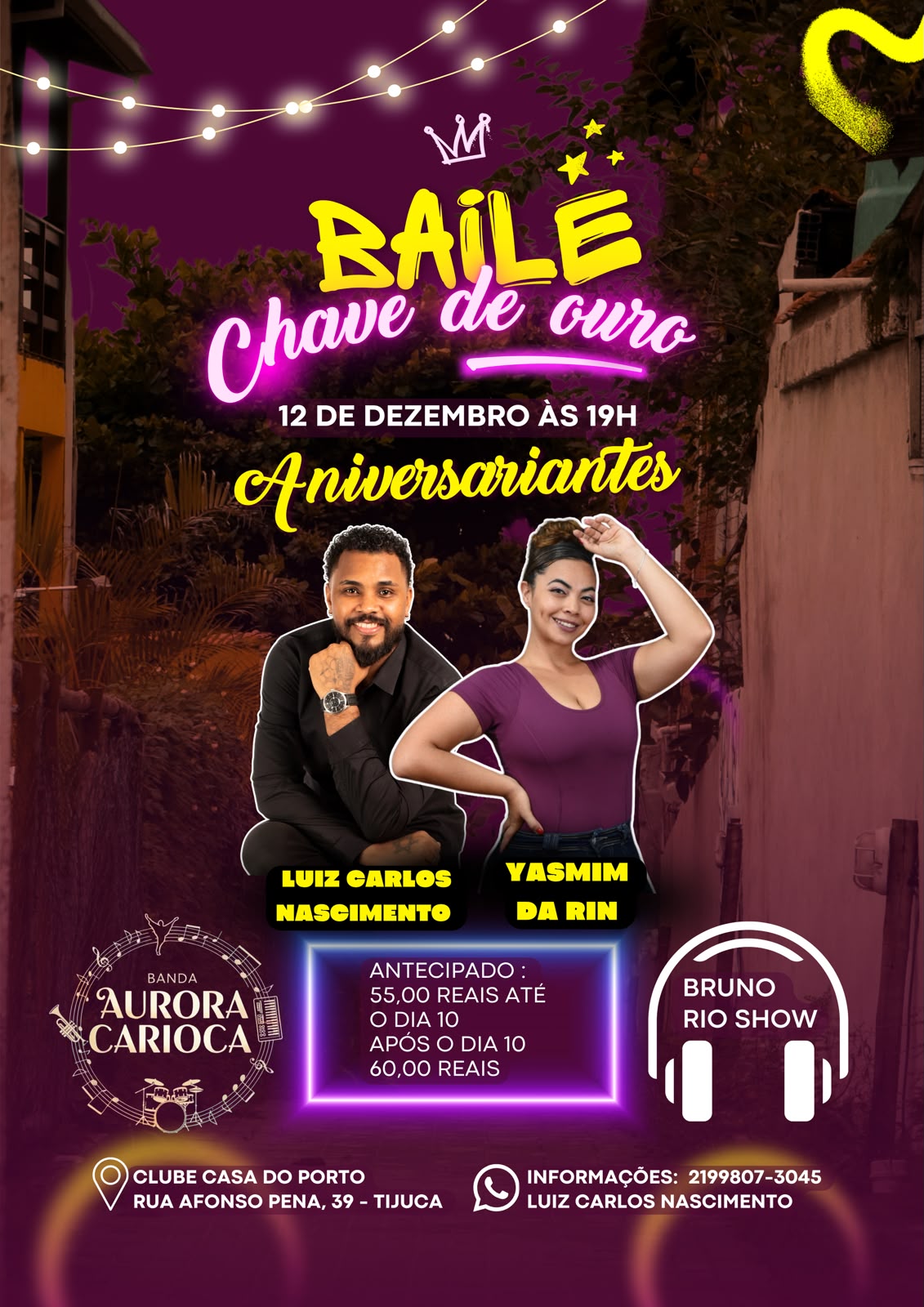 Flyer do evento Baile Chave de ouro