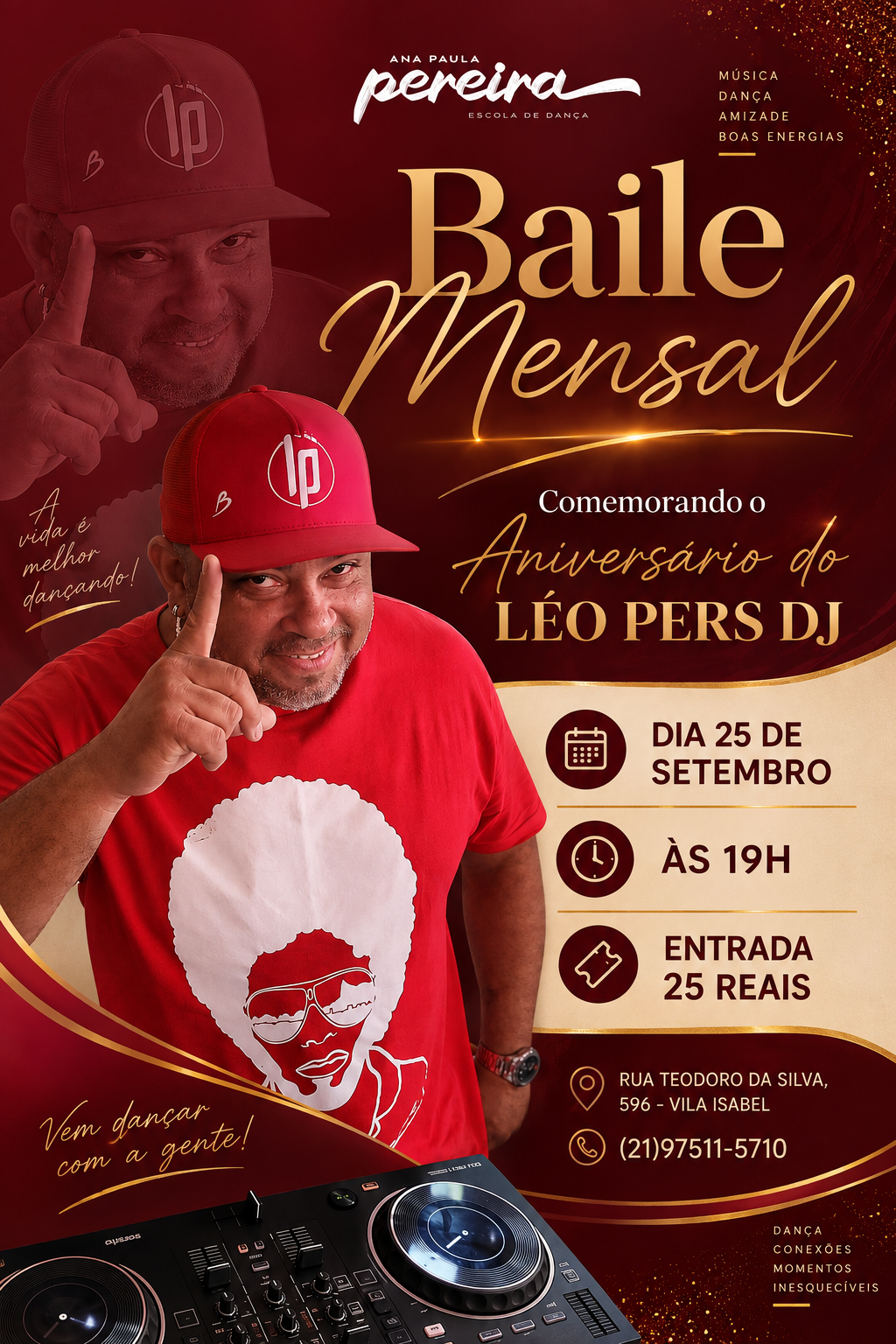 Flyer do evento Baile Mensal - Aniversário do LÉO PERS DJ