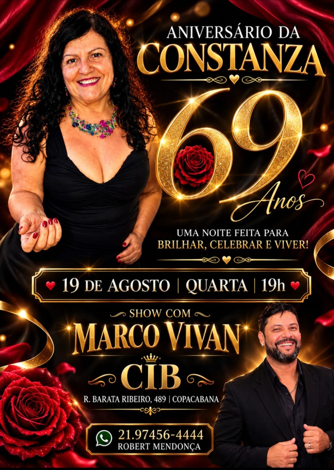 Flyer do evento Aniversário da Constanza