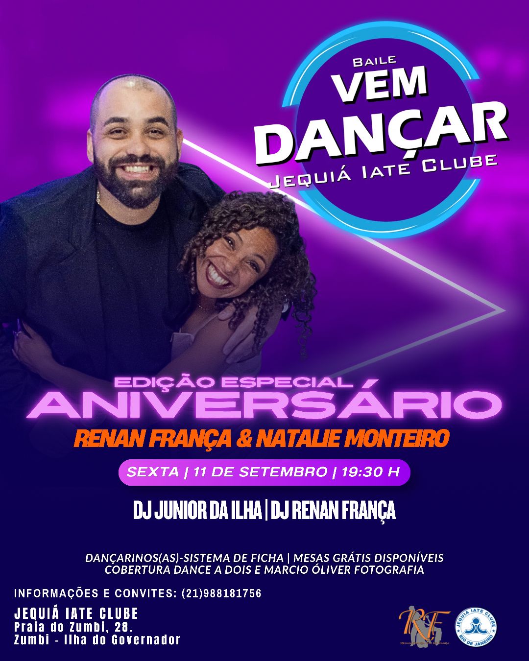 Flyer do evento Vem Dançar Jequiá Iate Clube