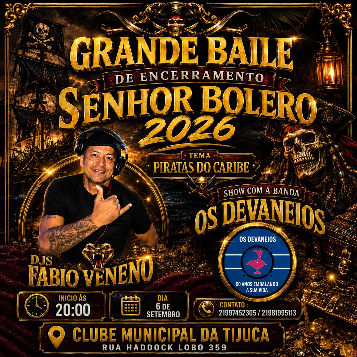 Flyer do evento GRANDE BAILE DE ENCERRAMENTO SENHOR BOLERO 2026