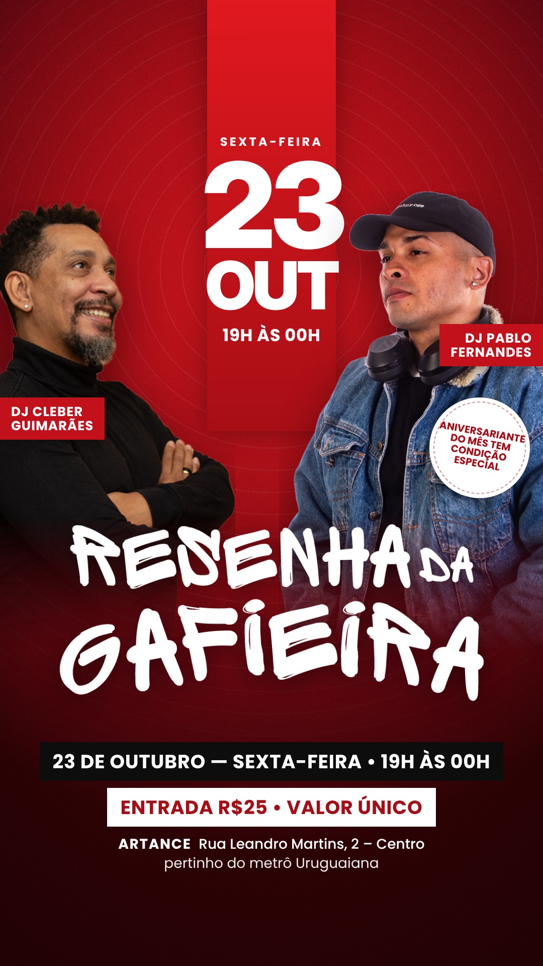 Flyer do evento Resenha da Gafieira, Sexta, 23 out • 19h