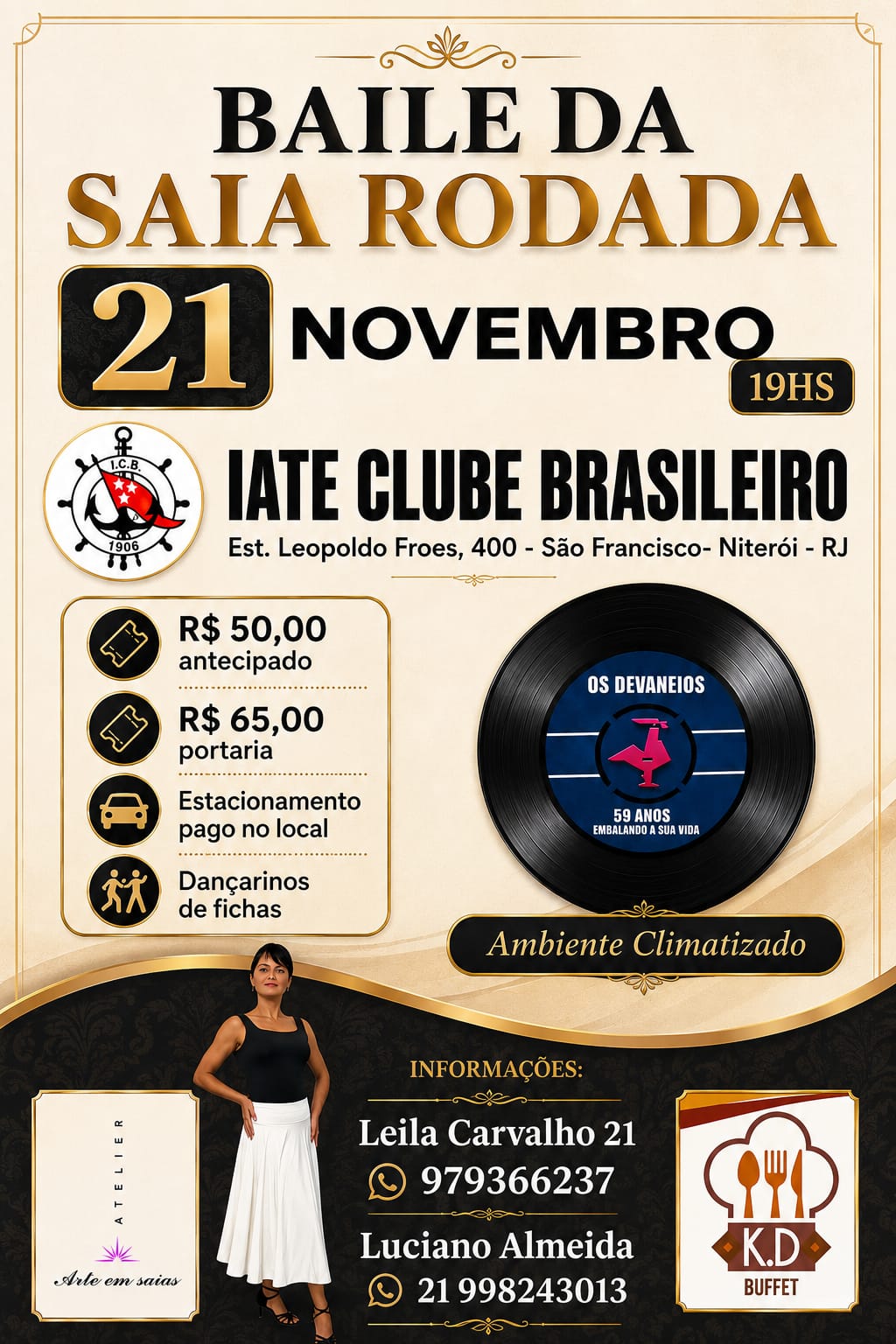 Flyer do evento Baile da Saia Rodada, Sábado, 21 nov • 19h