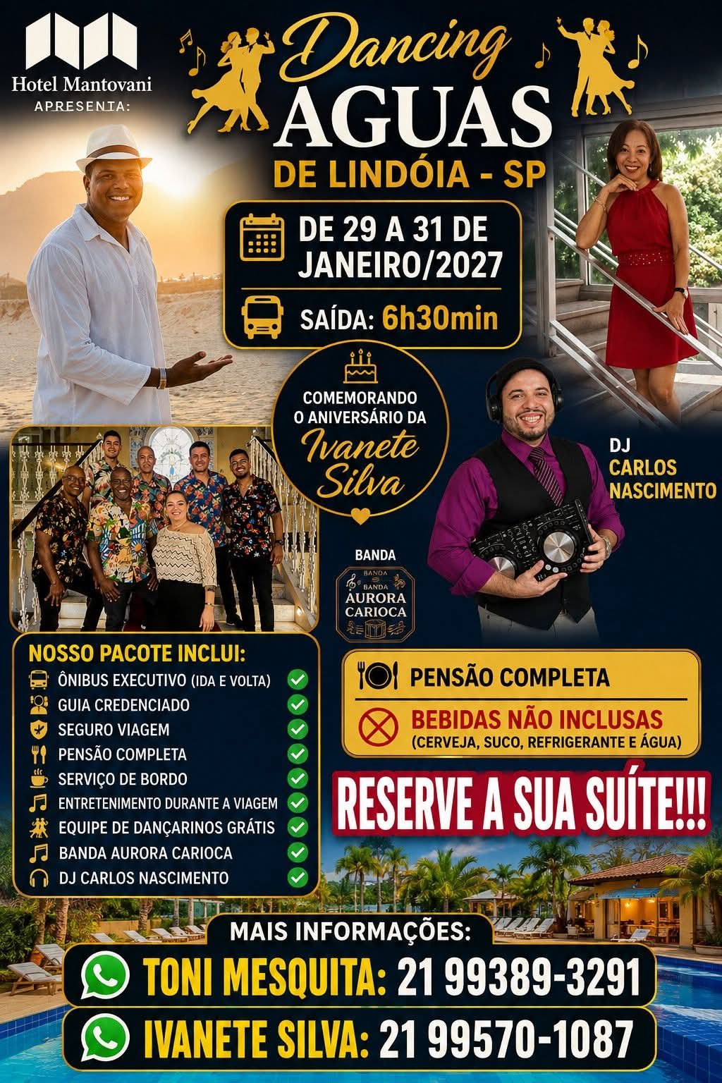 Flyer do evento Dancing Águas de Lindóia