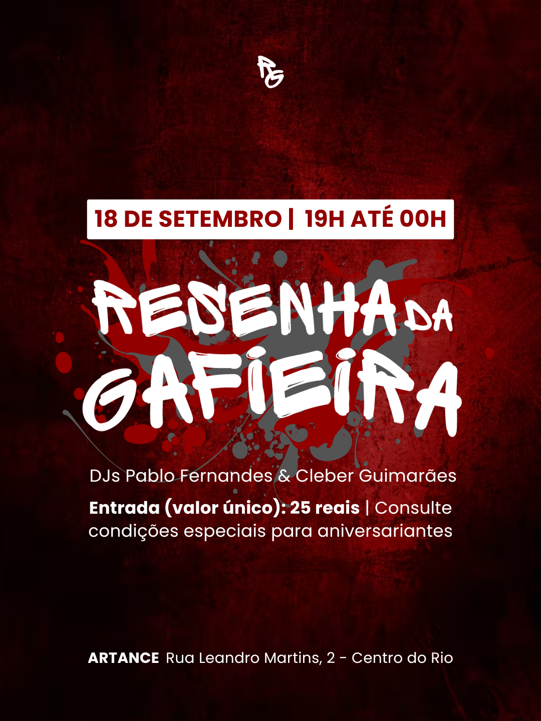 Flyer do evento RESENHA DA GAFIEIRA