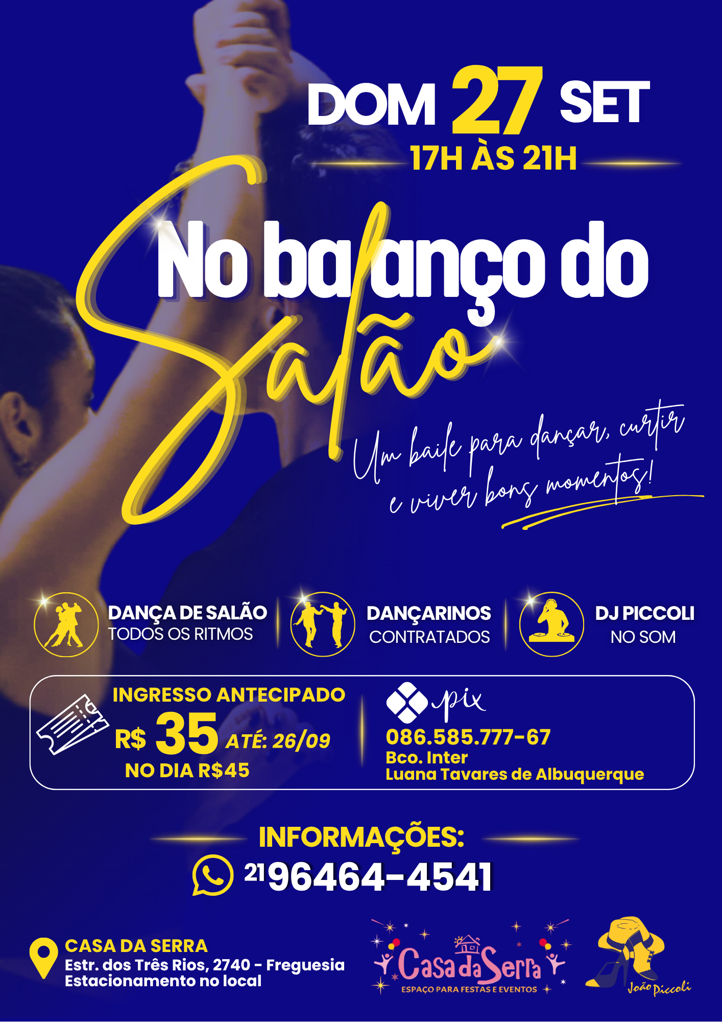Flyer do evento No balanço do Salão